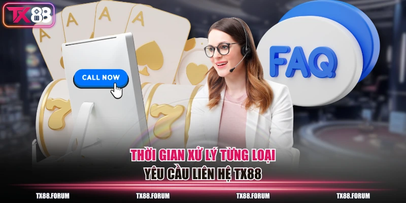Thời gian xử lý từng loại yêu cầu liên hệ TX88